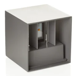 Aplique LED para exterior Cube, antracita, metal, 10 cm, arriba/abajo