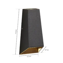 Aplique LED para exterior Dagur, gris oscuro