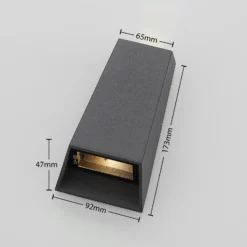 Aplique LED para exterior Dagur, gris oscuro
