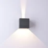 Aplique LED para exterior Davos angular, encendido/apagado, gris oscuro