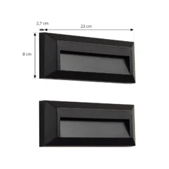 Aplique LED para exterior de Lindby, negro, juego de 2 unidades, PC