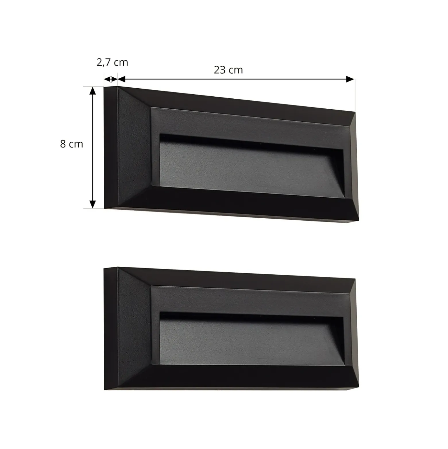 Aplique LED para exterior de Lindby, negro, juego de 2 unidades, PC