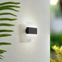 Aplique LED para exterior de Lindby Branor, aluminio, antracita, IP54