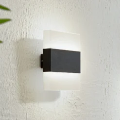 Aplique LED para exterior de Lindby Branor, aluminio, antracita, IP54