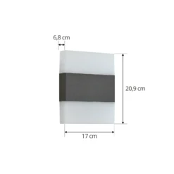 Aplique LED para exterior de Lindby Branor, aluminio, antracita, IP54
