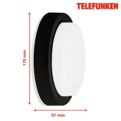 Aplique LED para exterior Dortmund Ø17cm negro