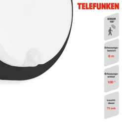 Aplique LED para exterior Dortmund Ø17cm negro