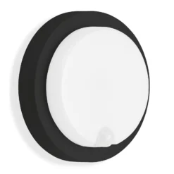 Aplique LED para exterior Dortmund Ø17cm negro