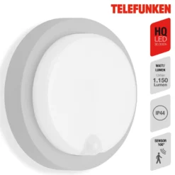 Aplique LED para exterior Dortmund Ø17cm plata