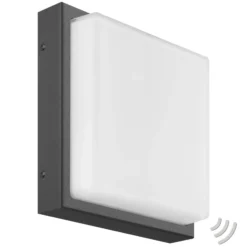 Aplique LED para exterior Ernest, grafito, detector de movimiento