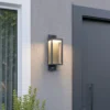 Aplique LED para exterior Ferdinand de Lucande, sensor, gris oscuro