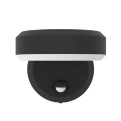 Aplique LED para exterior Fornaci, negra, 16 cm de ancho, con sensor