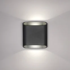 Aplique LED para exterior, grafito, up & down, CCT, atenuable, aluminio