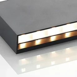 Aplique LED para exterior Jarte de Lindby, 20 cm, arriba/abajo, gris, IP65