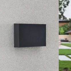 Aplique LED para exterior Jarte de Lindby, 20 cm, down, gris, IP65