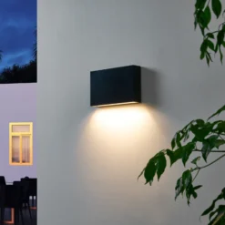 Aplique LED para exterior Jarte de Lindby, 20 cm, down, gris, IP65