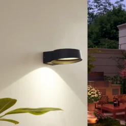 Aplique LED para exterior Jesiba de Lindby, antracita, aluminio, Ø 16 cm