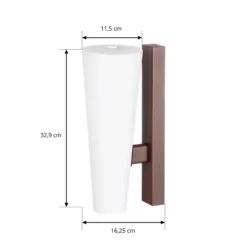 Aplique LED para exterior Jovra de Lucande, acero Corten, altura 32 cm