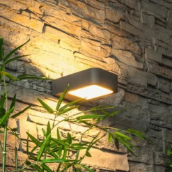 Aplique LED para exterior Juna, antracita, aluminio, IP54, 830