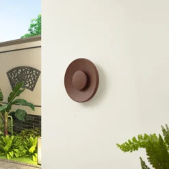 Aplique LED para exterior Kayana de Lucande, color óxido, aluminio, 24 cm