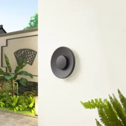 Aplique LED para exterior Kayana de Lucande, negro, aluminio, 24 cm