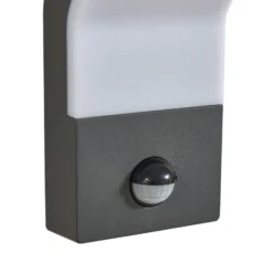 Aplique LED para exterior Korvik de Lindby, 26 cm, antracita, sensor