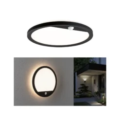 Aplique LED para exterior Lamina de Paulmann, negro, sensor, IP44
