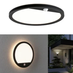 Aplique LED para exterior Lamina de Paulmann, negro, sensor, IP44