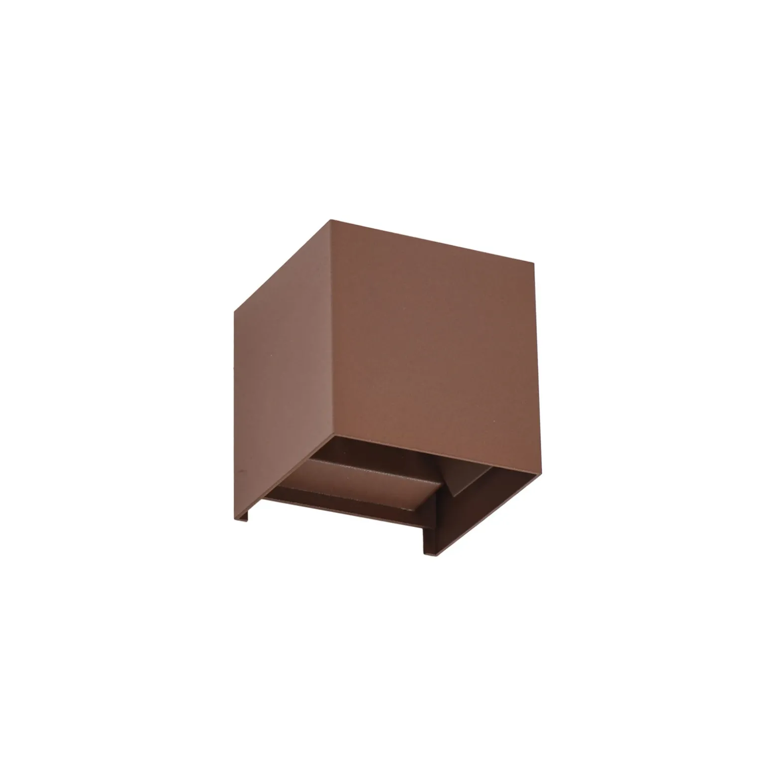 Aplique LED para exterior Lindby Nivar, angular, color óxido, 10 cm, IP54