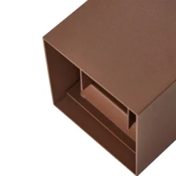 Aplique LED para exterior Lindby Nivar, angular, color óxido, 10 cm, IP54