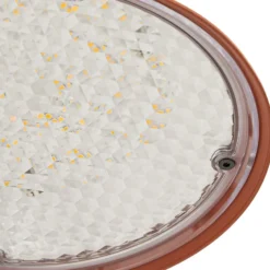 Aplique LED para exterior Lindby Capelo, color tierra, Ø 20 cm, con sensor