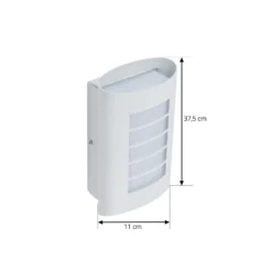 Aplique LED para exterior Lindby «Ismael», blanco, aluminio, altura 26,8 cm