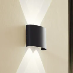 Aplique LED para exterior Lindby Ithan, 2 luces, antracita, 12 cm