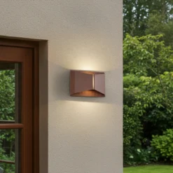 Aplique LED para exterior Lindby Anlira, marrón, Up & down, IP65