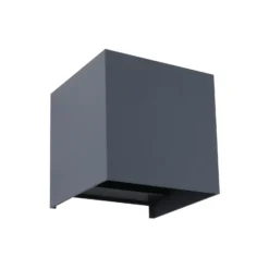 Aplique LED para exterior Lindby Smart Dara, gris, angular, CCT RGB, Tuya