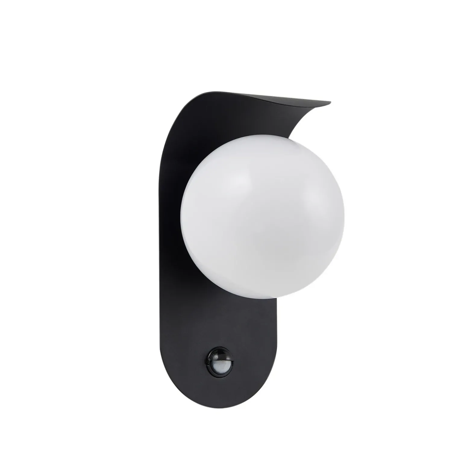 Aplique LED para exterior Lindby Lacie, sensor, blanco/negro, aluminio