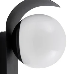 Aplique LED para exterior Lindby Lacie, sensor, blanco/negro, aluminio