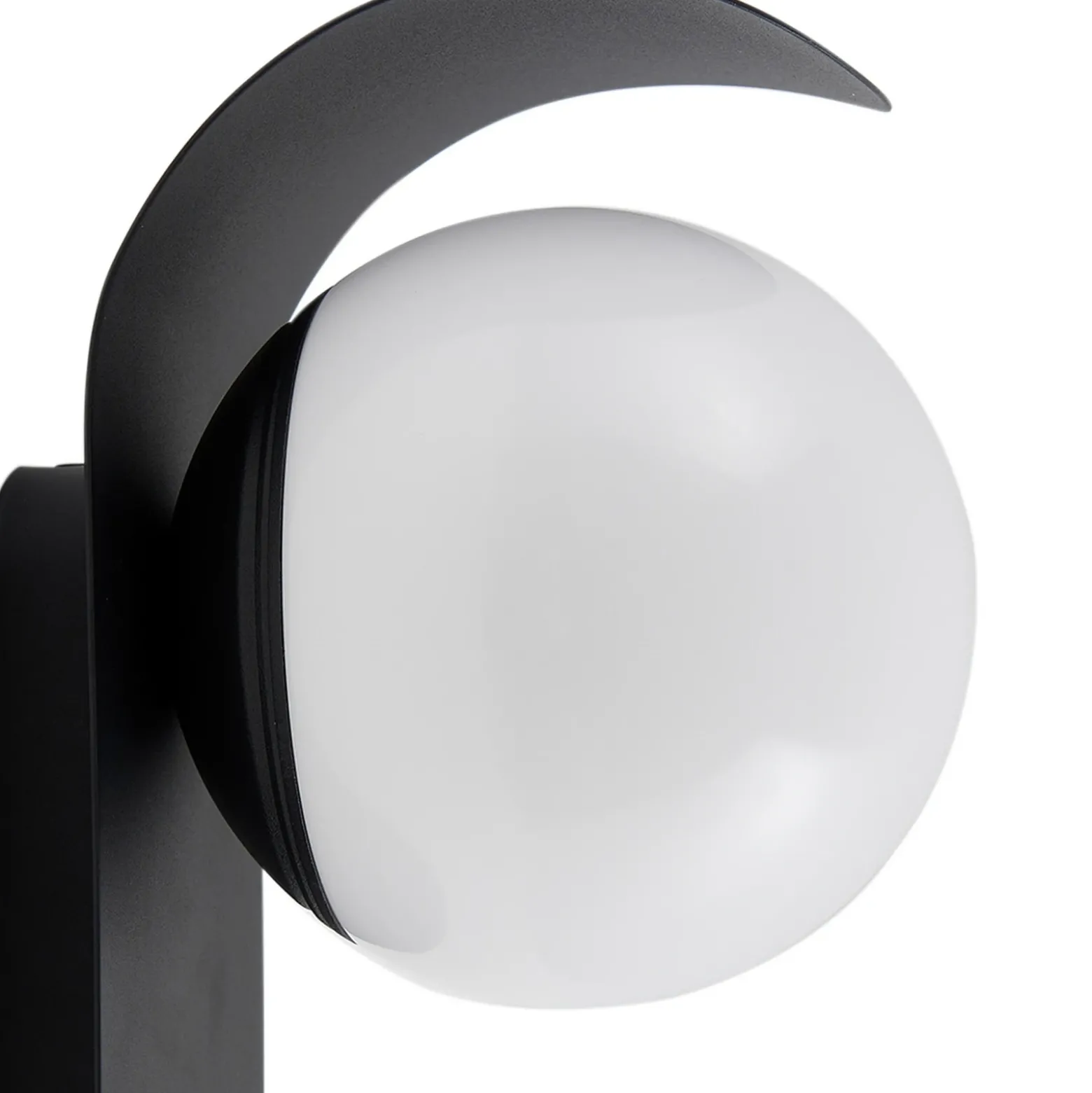 Aplique LED para exterior Lindby Lacie, sensor, blanco/negro, aluminio