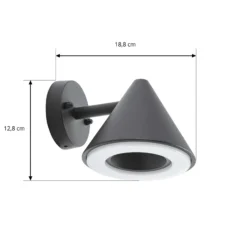 Aplique LED para exterior Lindby Soran, negra, metal, IP44