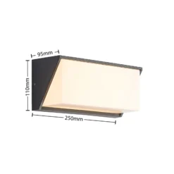 Aplique LED para exterior Lindby Malim, 25 cm, antracita, IP65