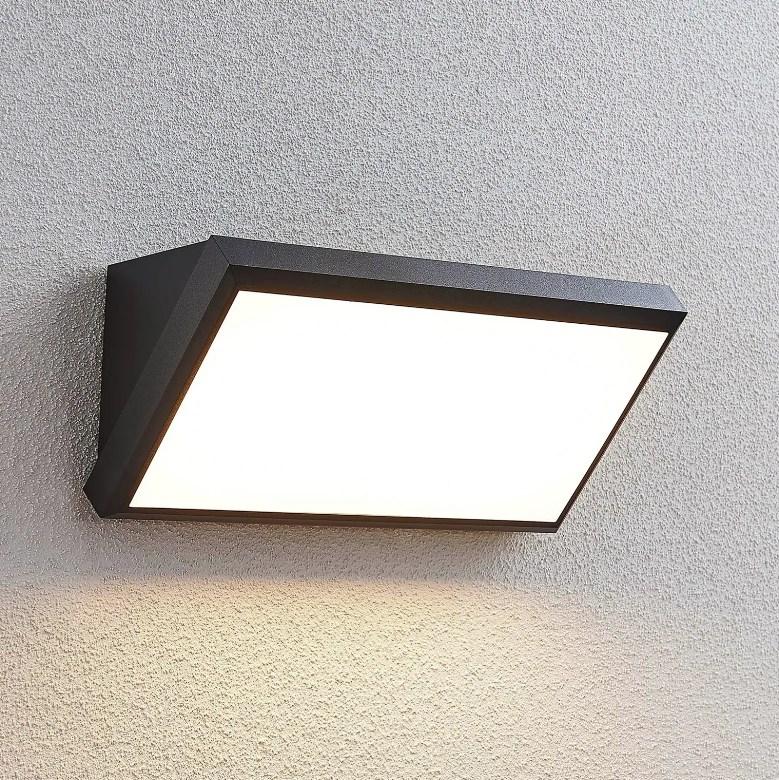 Aplique LED para exterior Lindby Abby, gris, plástico, IP65