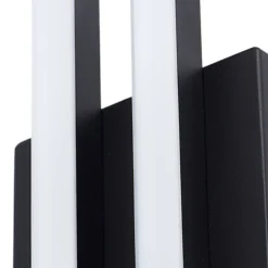 Aplique LED para exterior Lindby Abelia, negro, aluminio, acero inoxidable