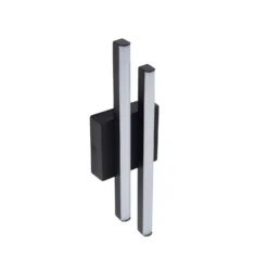 Aplique LED para exterior Lindby Abelia, negro, aluminio, acero inoxidable