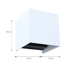 Aplique LED para exterior Lindby Smart Dara, 10 cm, blanco, CCT Tuya