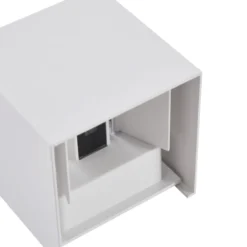 Aplique LED para exterior Lindby Nivar, angular, blanca, 10 cm, IP54