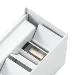 Aplique LED para exterior Lindby Nivar, angular, blanca, 20 cm, IP54