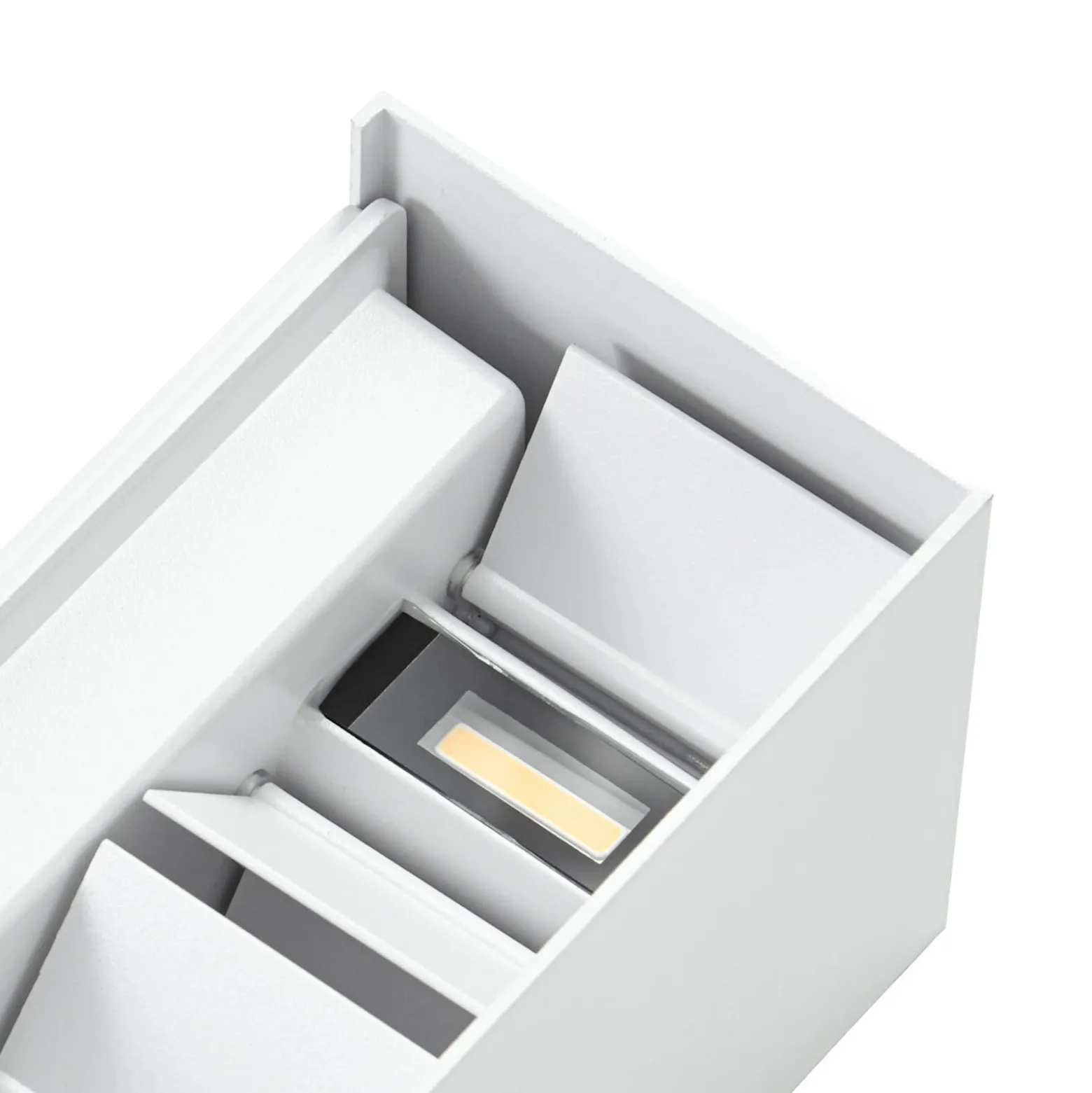 Aplique LED para exterior Lindby Nivar, angular, blanca, 20 cm, IP54