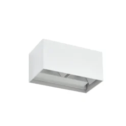 Aplique LED para exterior Lindby Nivar, angular, blanca, 20 cm, IP54