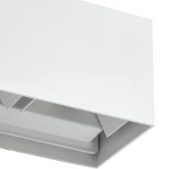 Aplique LED para exterior Lindby Nivar, angular, blanca, 20 cm, IP54