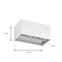 Aplique LED para exterior Lindby Nivar, angular, blanca, 20 cm, IP54